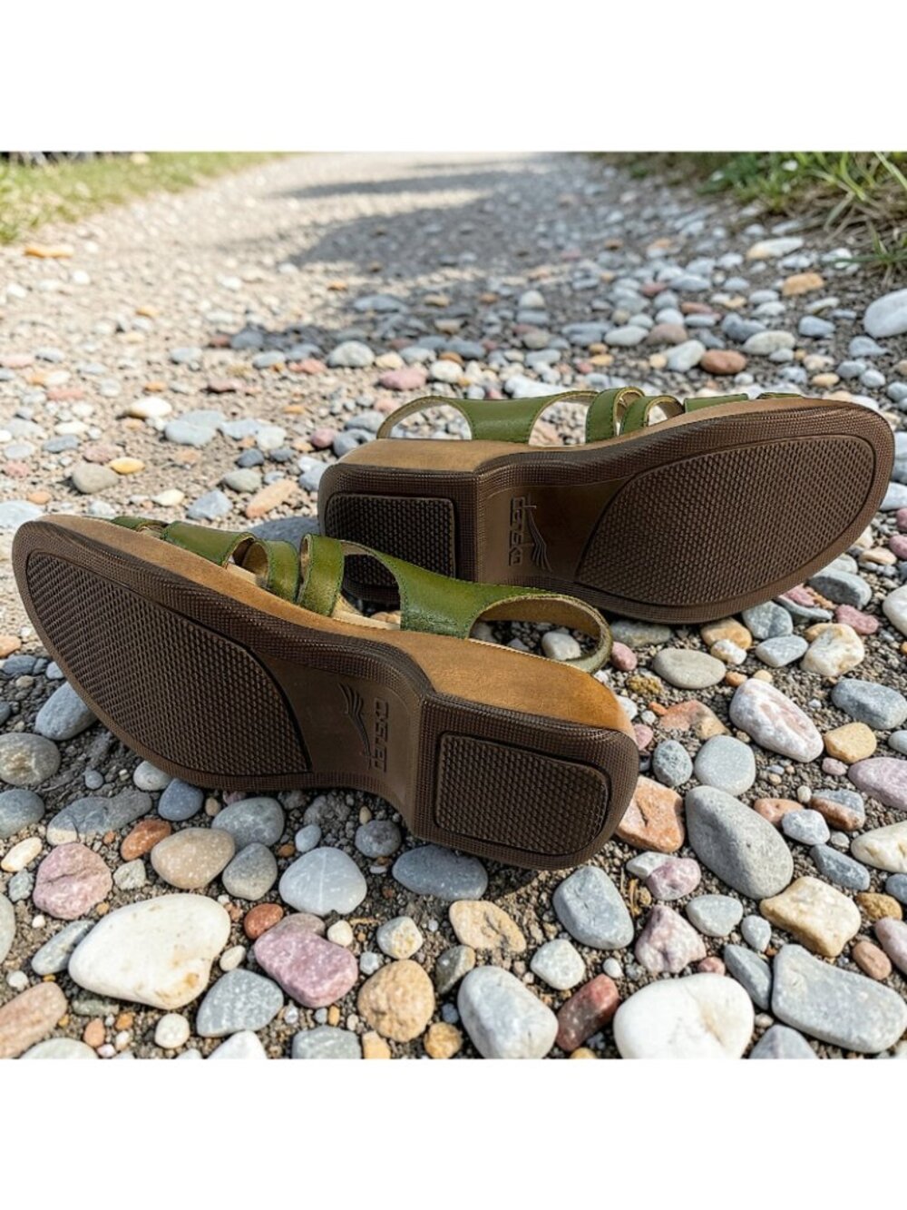 Dansko Lolita Strappy Platform Sandals Cactus Green Leather Size EU 40 41 US 10 - Picture 6 of 13